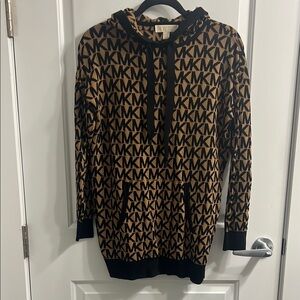 Michael Kors Black and Tan Logo Hoodie